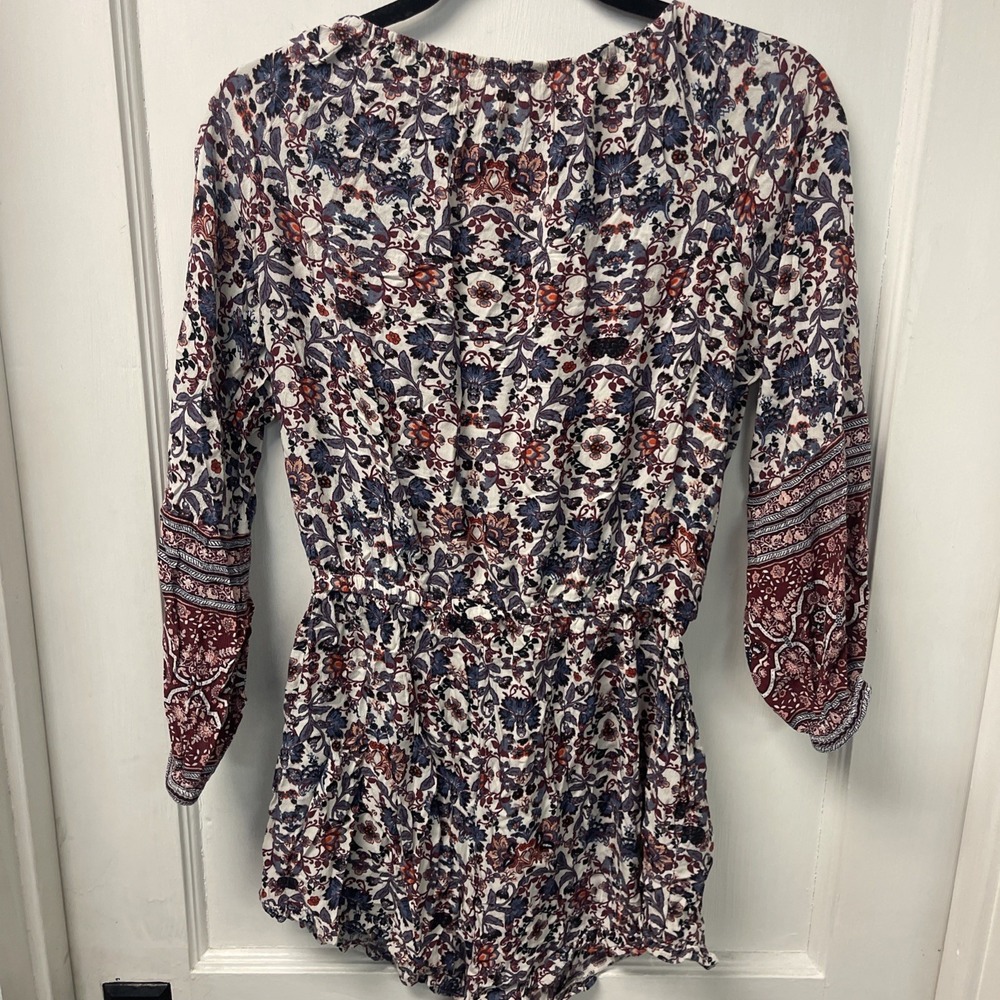 American Eagle Outfitters Floral Blouse Boho Artsy Mixed Prints Hippie Womens M - Picture 13 of 14